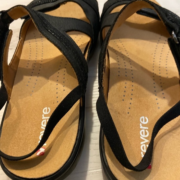 Revere~Rio~Onyx/BlackLizard~Leather~Adjustable Hook & Loop Strap~Sandal~Size 10 - Picture 11 of 14